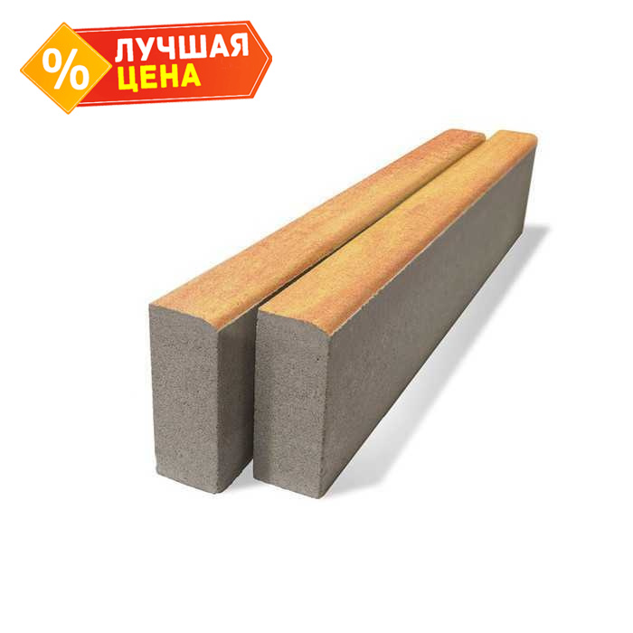 Тротуарный бордюр BRAER БР 100.20.8 Color Mix тип 10, 1000х80х200 мм