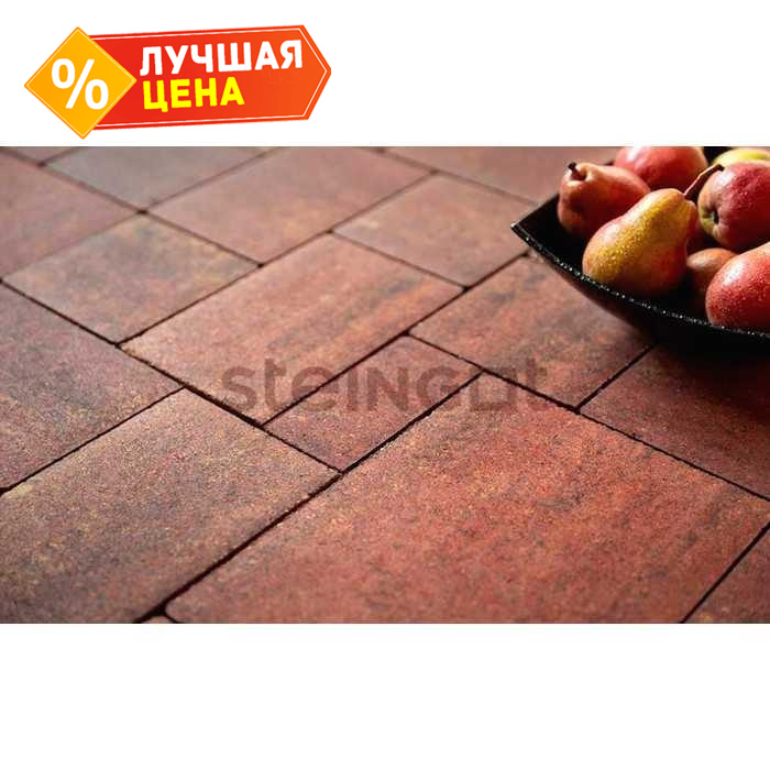 Плитка тротуарная Steingot Color Mix Бавария, Терракота, толщина 60 мм