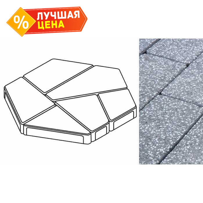 Плита тротуарная Готика Granite FINERRO, полигональ, Суховязский, 893х780х80 мм