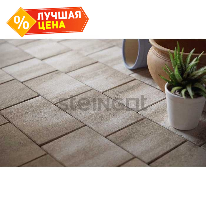 Плитка тротуарная Steingot Color Mix, Новый город, Травертин, толщина 60 мм