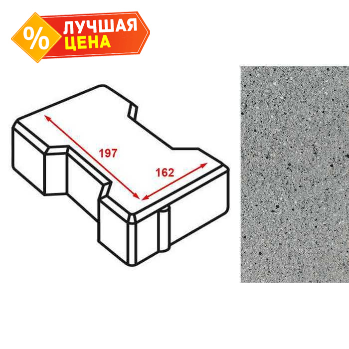 Плитка тротуарная Готика Granite FERRO, катушка, Цветок Урала 197х162х60 мм