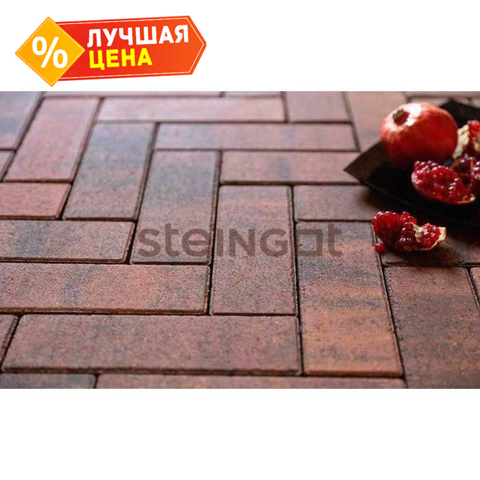 Плитка тротуарная Steingot Color Mix, Паркет, Клинкер, 240х80х60 мм