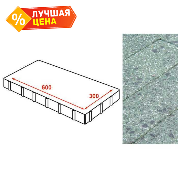 Плита тротуарная без фаски Готика Granite FINERRO Save, Порфир 600х300х80 мм