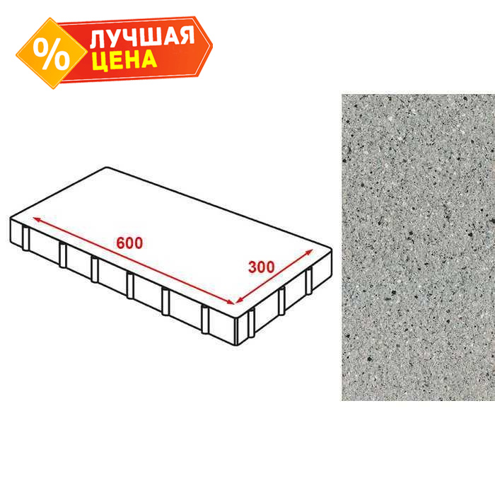 Плита тротуарная Готика Granite FERRO, Цветок Урала 600х300х80 мм