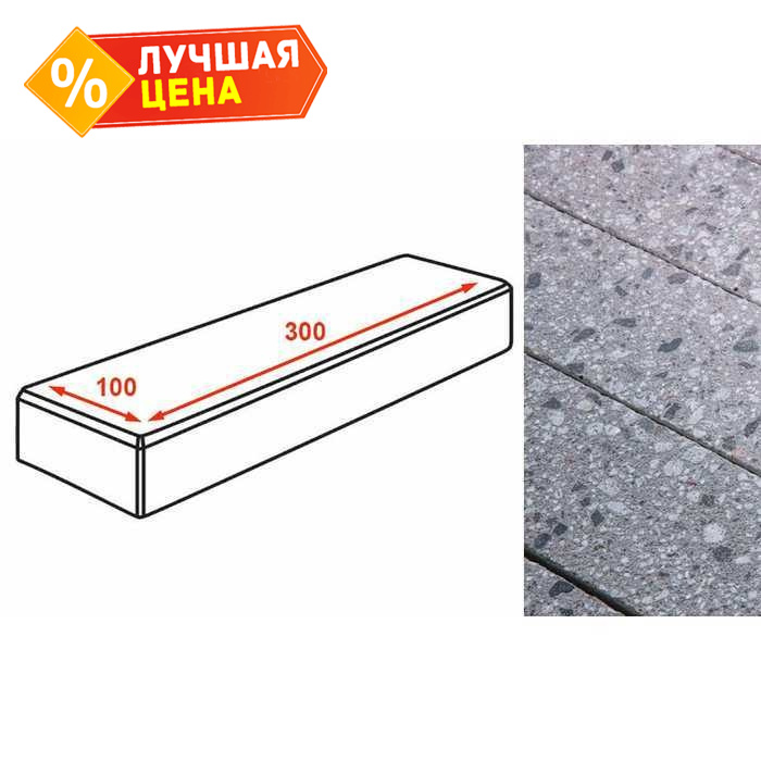 Плитка тротуарная Готика Granite FINERRO, паркет, Галенит 300х100х80 мм