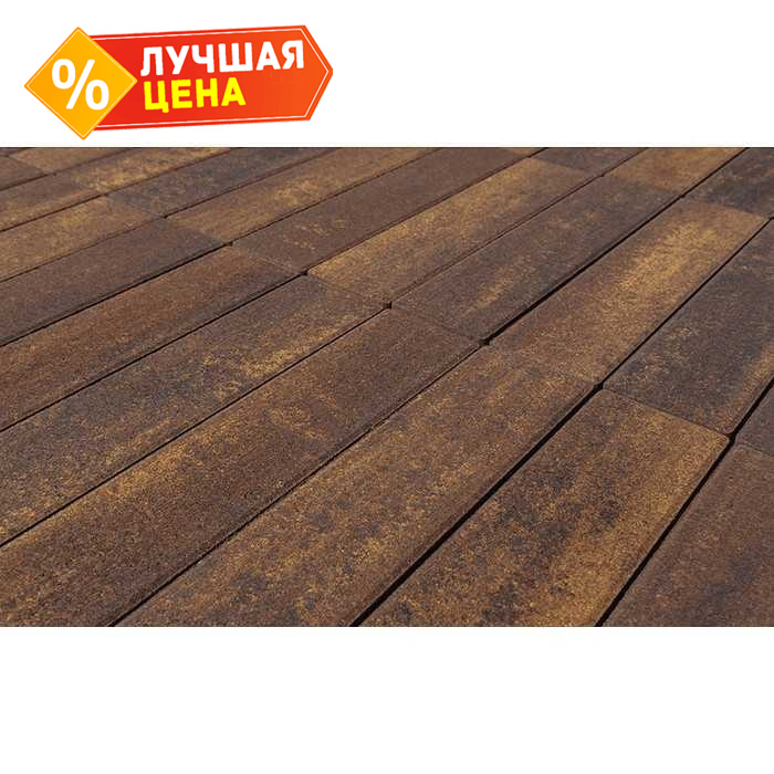 Плитка тротуарная BRAER Ригель Color Mix Мальва, 320х80х60 мм