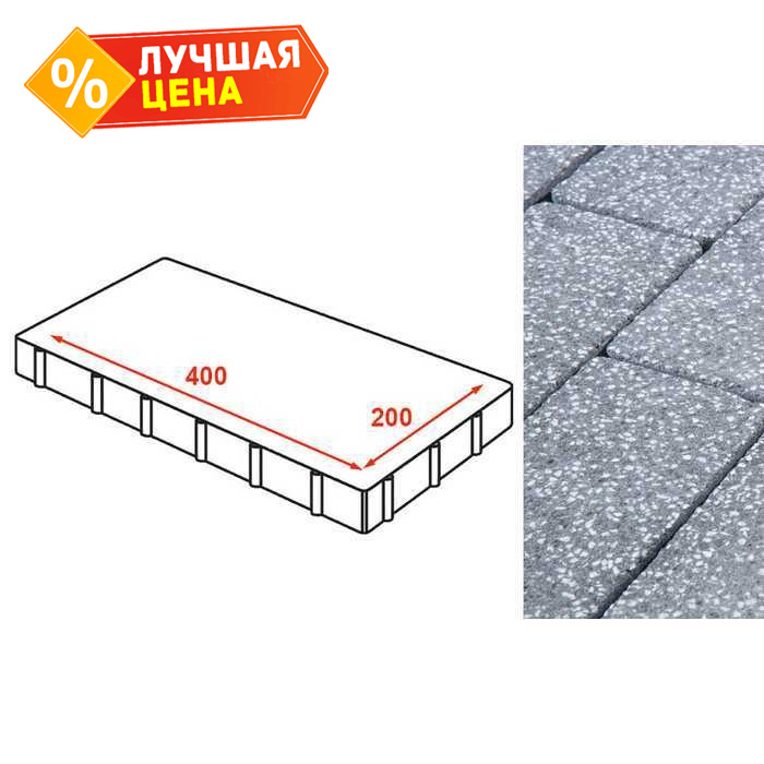 Плита тротуарная Готика Granite FINERRO, Суховязский 400х200х80 мм