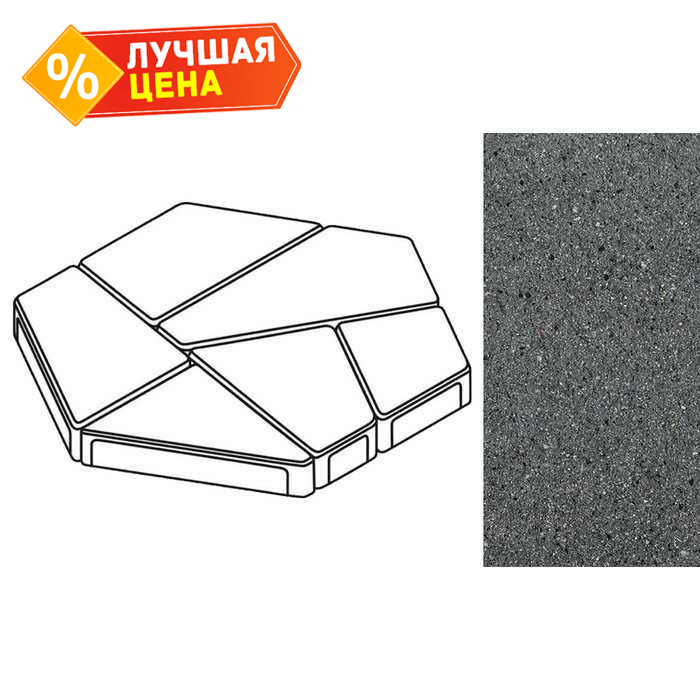 Плита тротуарная Готика Granite FERRO, полигональ, Исетский, 893х780х80 мм