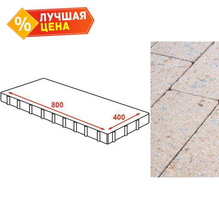 Плита тротуарная Готика Granite FINERRO, Павловское 800х400х80 мм