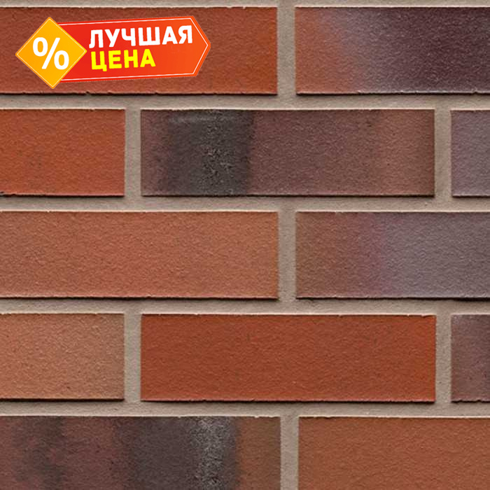 Клинкерная плитка ручной формовки Feldhaus Klinker NF 14 R560 carbona carmesi colori  240х71х14 мм