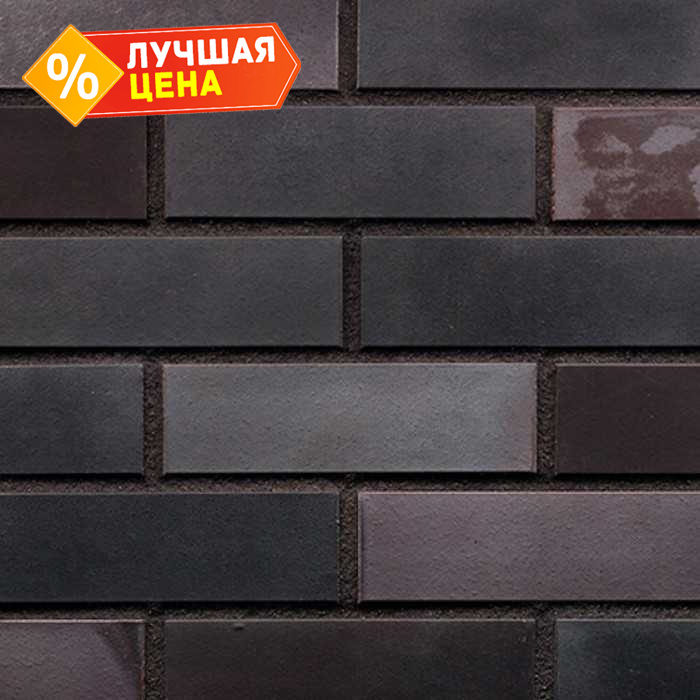 Клинкерная облицовочная плитка King Klinker Dream House для НФС, 36 Black river, 240х71х17 мм