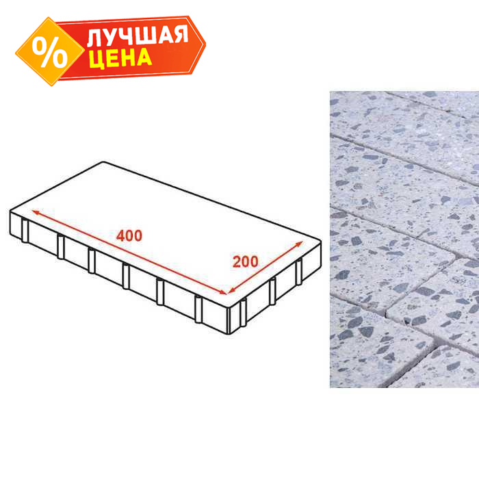 Плита тротуарная Готика Granite FINERRO, Грис Парга 400х200х80 мм