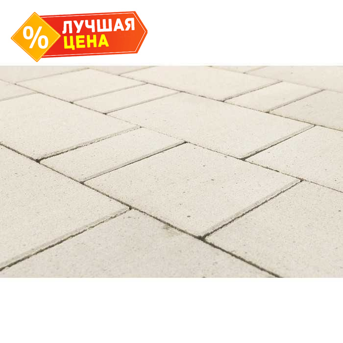 Плитка тротуарная BRAER Старый город Ландхаус белый, 80/160/240х160х80 мм