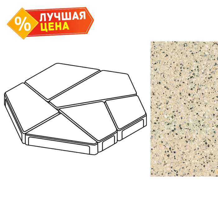 Плита тротуарная Готика Granite FERRO, полигональ, Жельтау, 893х780х80 мм