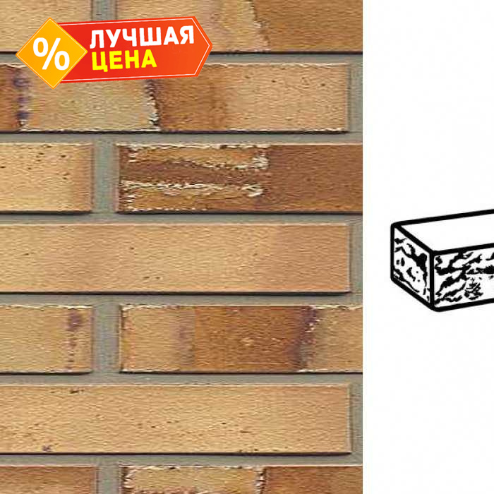 Кирпич клинкерный Muhr 06 S Hellbraun-bunt Spezial готик, 290х90х40 мм