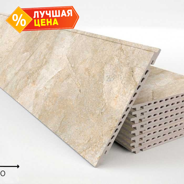 Керамогранитная плита FAVEKER GA16 для НФС, Rocks Beige, 1000х355х18 мм