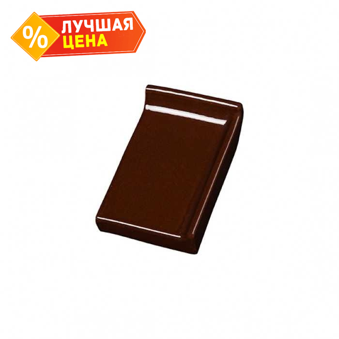 Клинкерный завершающий водоотлив с бортиком правый Terca Dark brown shine, 160х105х30 мм