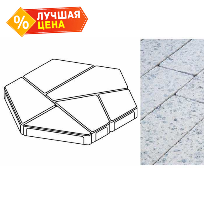 Плита тротуарная Готика Granite FINERRO, полигональ, Мансуровский, 893х780х80 мм