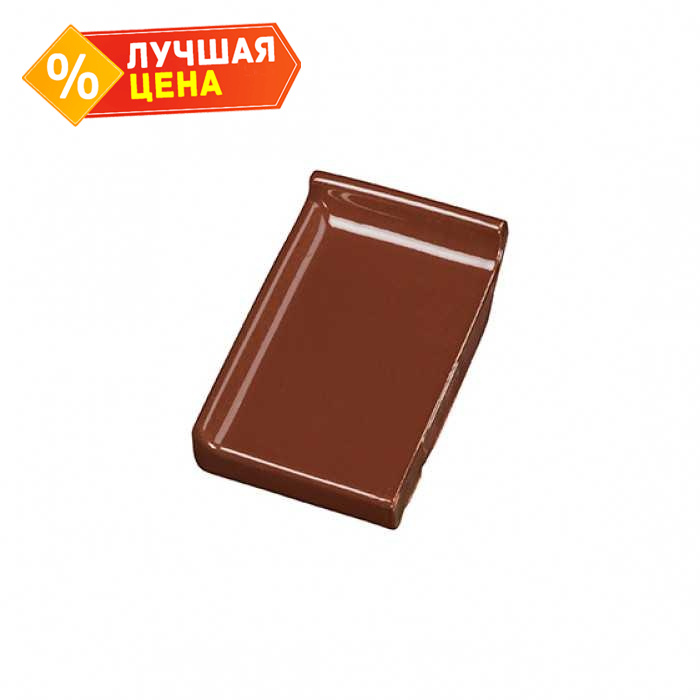 Клинкерный завершающий водоотлив с бортиком левый Terca Light brown, 160х105х30 мм