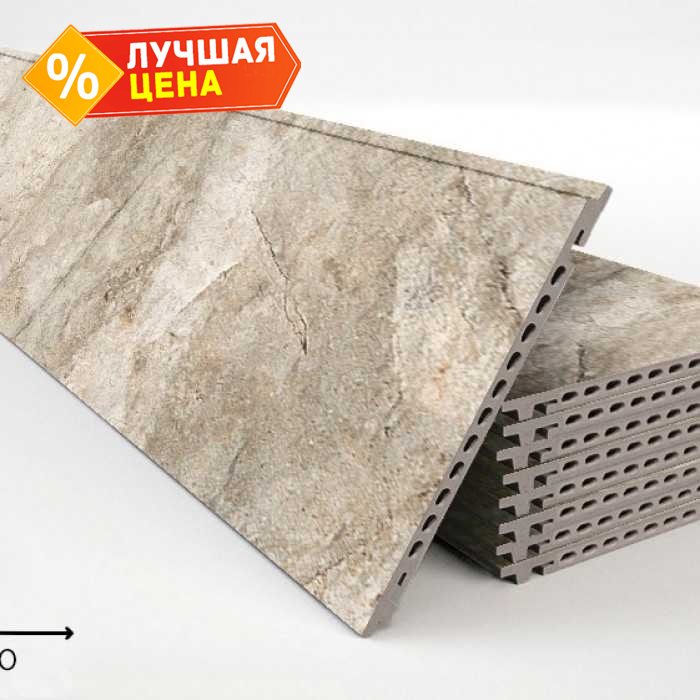 Керамогранитная плита FAVEKER GA16 для НФС, Rocks Gris, 1200х400х18 мм