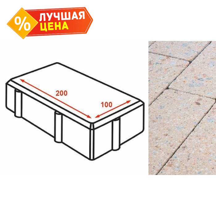 Плитка тротуарная Готика Granite FINERRO, брусчатка, Павловское 200х100х80 мм