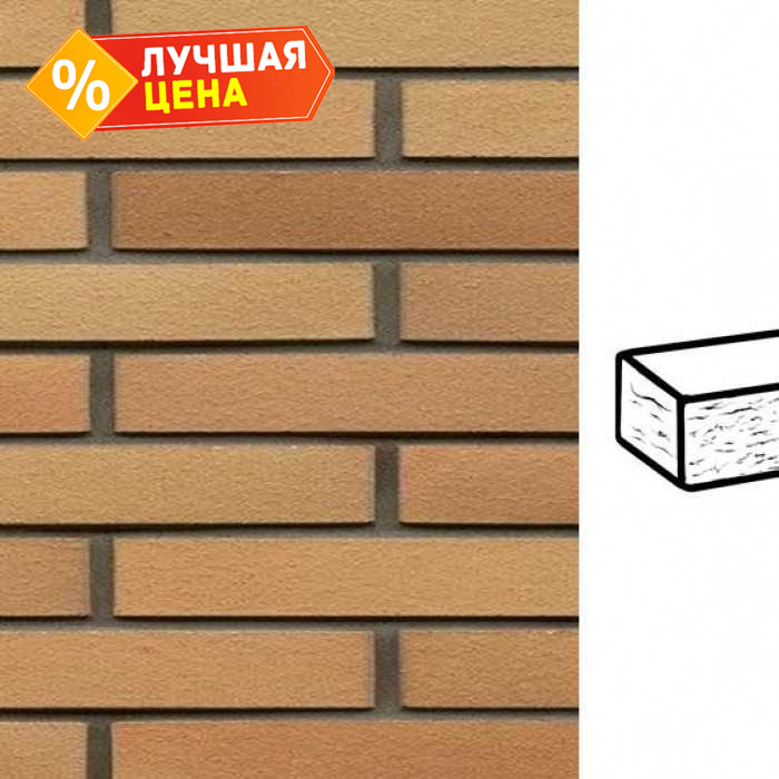 Кирпич клинкерный Muhr 06 Hellbraun-bunt рустик, 290х90х40 мм