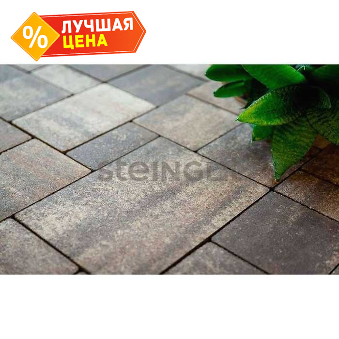 Плитка тротуарная Steingot Color Mix Бавария, Штайн Браун, толщина 60 мм