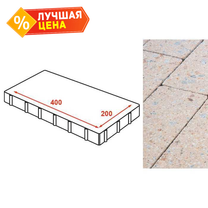 Плита тротуарная Готика Granite FINERRO, Павловское 400х200х80 мм