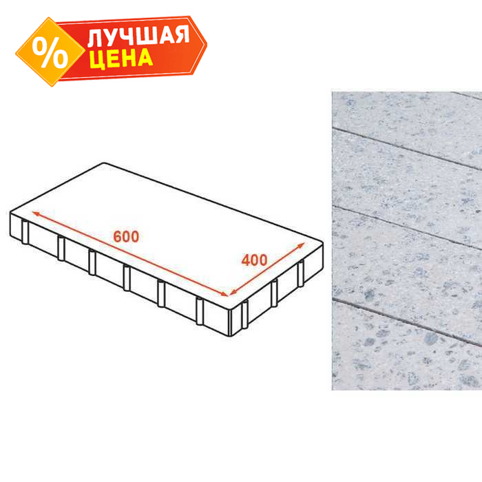 Плита тротуарная Готика Granite FINO, Мансуровский 600х400х80 мм