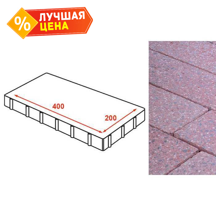 Плита тротуарная Готика Granite FINERRO, Ладожский 400х200х80 мм