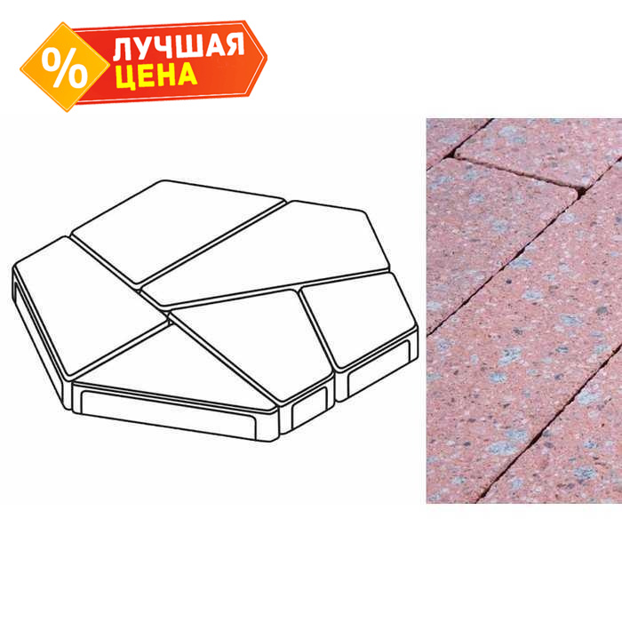 Плита тротуарная Готика Granite FINERRO, полигональ, Травертин, 893х780х80 мм