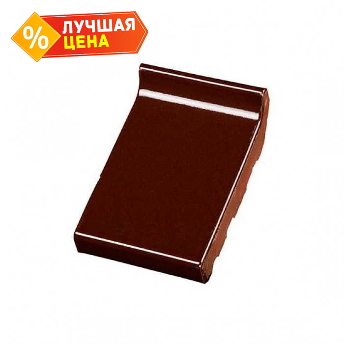 Клинкерный водоотлив Terca Dark brown shine глазурованный с блеском, 160х105х30 мм