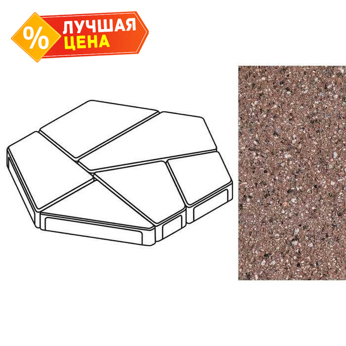 Плита тротуарная Готика Granite FERRO, полигональ, Емельяновский, 893х780х80 мм