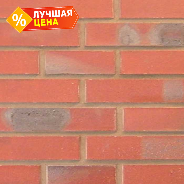 Кирпич клинкерный Muhr 03 K Naturrot Kohle гладкий, 290х90х40 мм