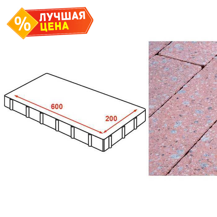 Плита тротуарная Готика Granite FINERRO, Травертин 600х200х80 мм