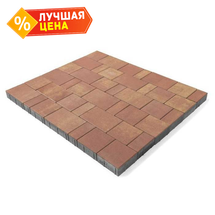 Плитка тротуарная BRAER Старый город Ландхаус Color Mix Рассвет, толщина 60 мм