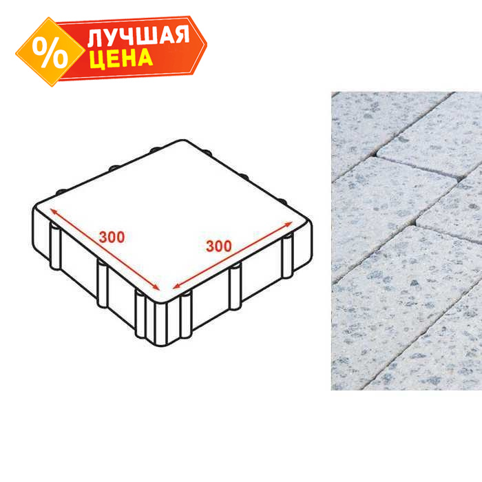 Плита тротуарная Готика Granite FINERRO, Мансуровский 300х300х80 мм