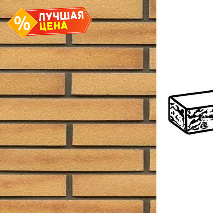 Кирпич клинкерный Muhr 02 Gelb Bunt готик, 290х90х40 мм