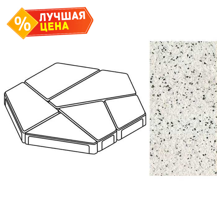 Плита тротуарная Готика Granite FERRO, полигональ, Покостовский, 893х780х80 мм