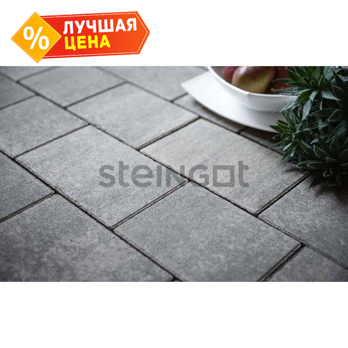 Плитка тротуарная Steingot Color Mix, Новый город, Штайн Сильвер, толщина 80 мм