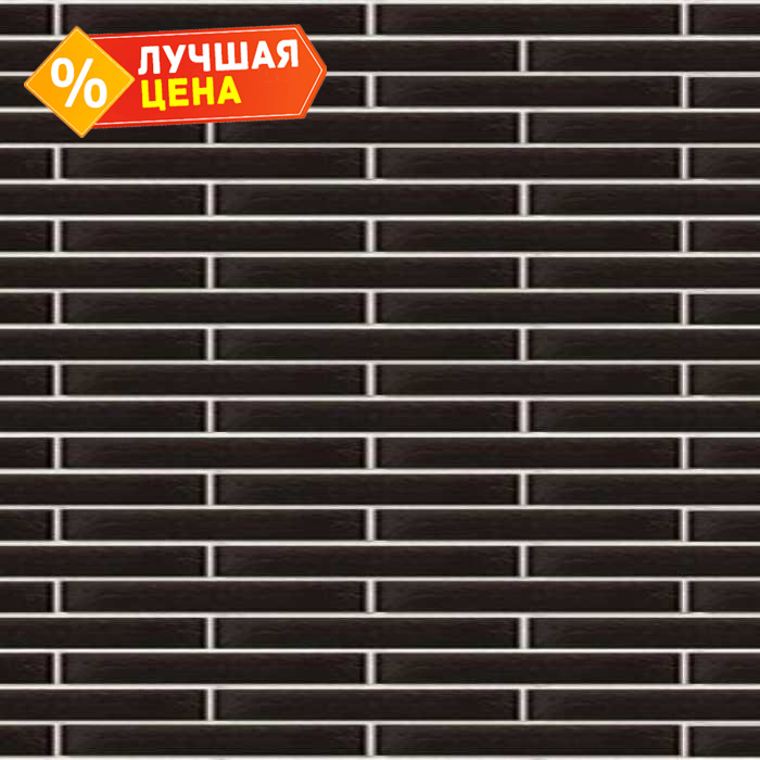 Клинкерная плитка KING KLINKER FREE ART 17 Onyx black гладкая LF, 490х52х14 мм