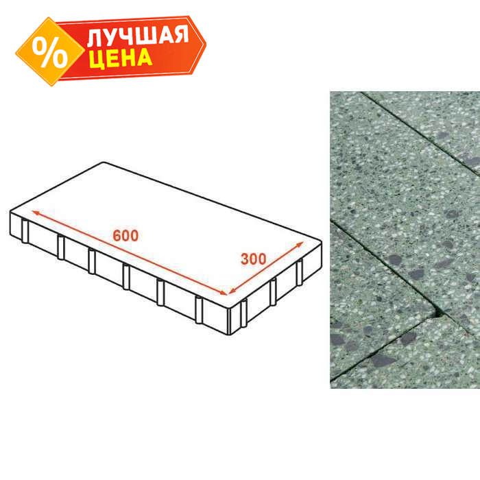 Плита тротуарная Готика Granite FINO, Порфир 600х300х80 мм