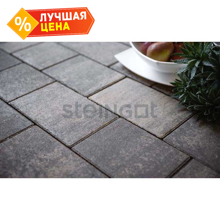 Плитка тротуарная Steingot Color Mix, Новый город, Штайн Блэк, толщина 80 мм