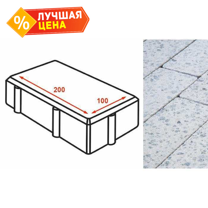 Плитка тротуарная Готика Granite FINERRO, брусчатка, Мансуровский 200х100х80 мм