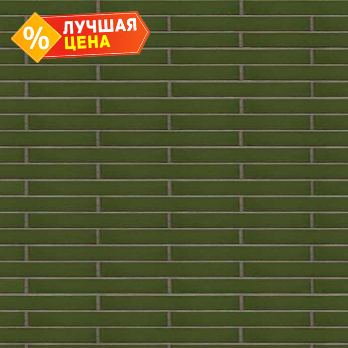 Клинкерная плитка KING KLINKER FREE ART 24 Green valley гладкая LF, 490х52х14 мм