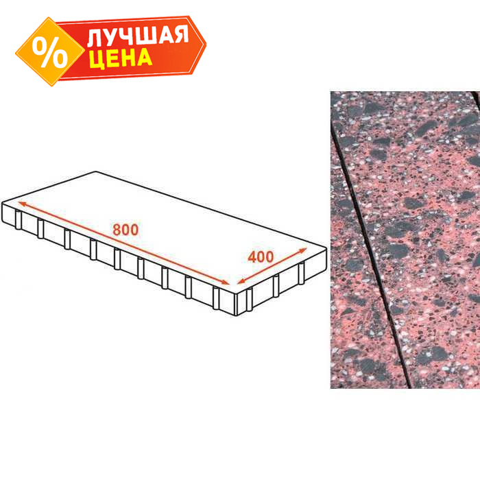 Плита тротуарная Готика Granite FINO, Дымовский 800х400х80 мм