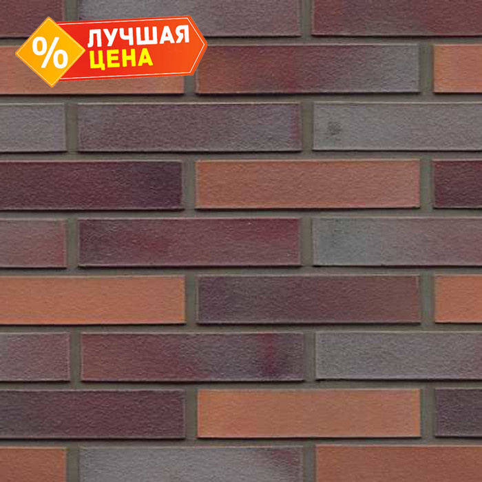 Кирпич клинкерный Muhr 12 Blaurot-bunt гладкий, 210х90х40 мм