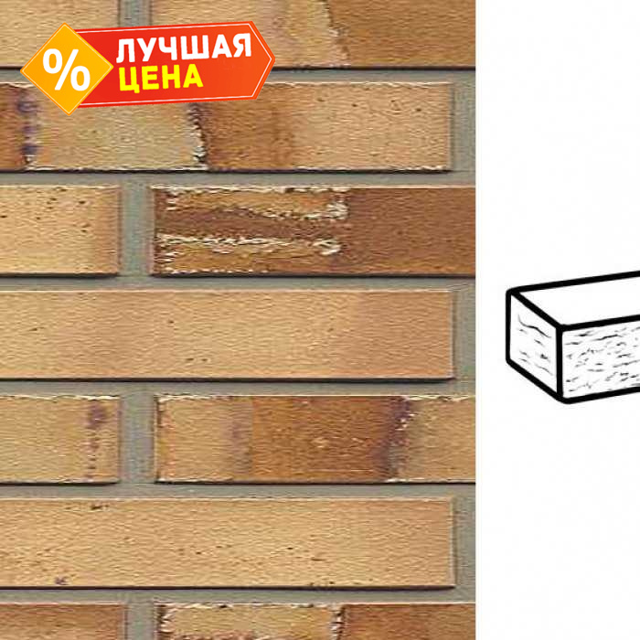 Кирпич клинкерный Muhr 06 S Hellbraun-bunt Spezial рустик, 290х90х40 мм