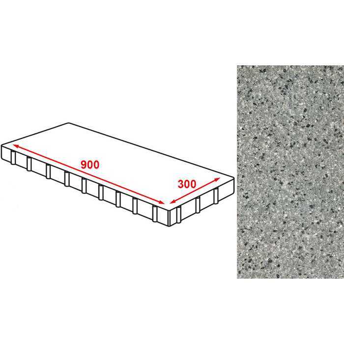 Плита тротуарная Готика Granite FERRO, Белла Уайт, 900х300х80 мм