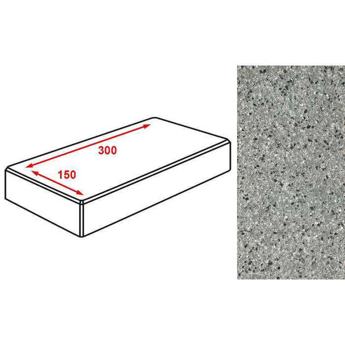 Плитка тротуарная Готика Granite FERRO, картано, Белла Уайт 300х150х80 мм